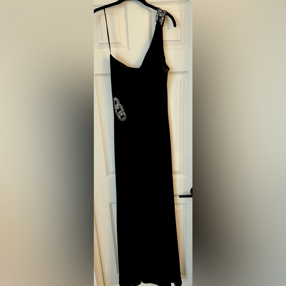 Jeweled one shoulder gown